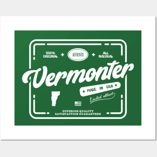 Original Vermonter Cool Vintage Light Stamp Print Vermont Resident Gift Posters and Art